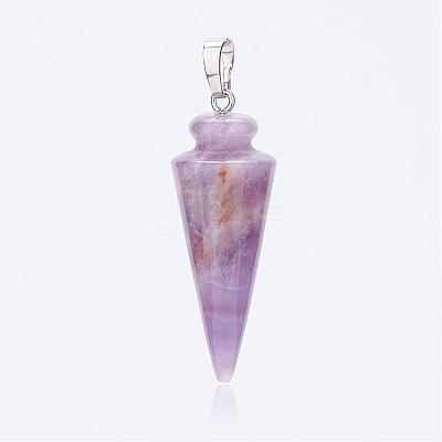 Natural Amethyst Pendants G-P236-07-1