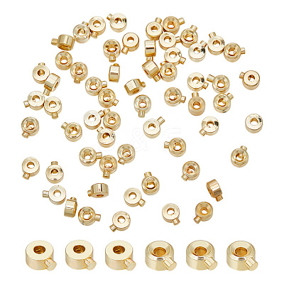 60Pcs Brass Crimp Beads KK-AR0003-26-1