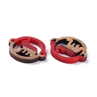 Opaque Resin & Walnut Wood Links Connectors RESI-T035-54-1