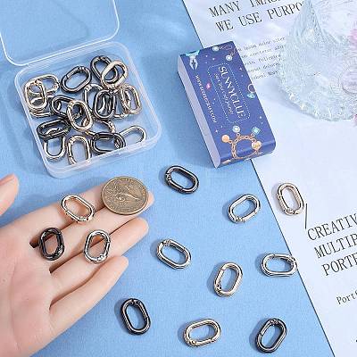 30Pcs 3 Colors Zinc Alloy Spring Gate Rings FIND-SC0010-84-1