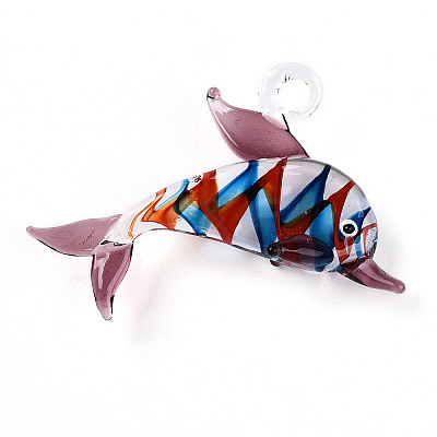Handmade Lampwork Big Pendants LAMP-T023-14B-1