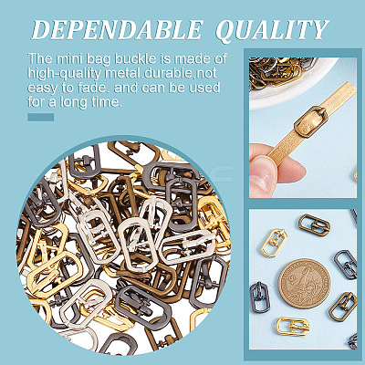 80Pcs 4 Colors Zinc Alloy Smooth Buckles FIND-GO0002-40-1