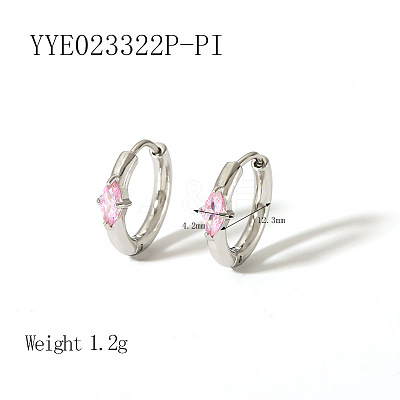 Elegant 304 Stainless Steel Hoop Earrings QA3505-7-1