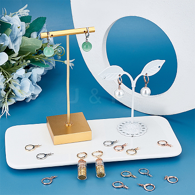 18Pairs 3 Colors Brass Huggie Hoop Earring Findings KK-PH0005-44-1