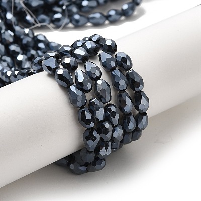 Electroplate Glass Beads Strands EGLA-D017-7x5mm-2-1