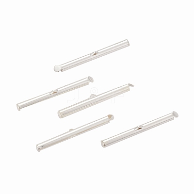 Brass Slide On End Clasp Tubes KK-P031-11-1