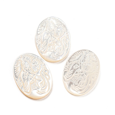 Religion Natural Sea Shell Cabochons SHEL-D079-24-1