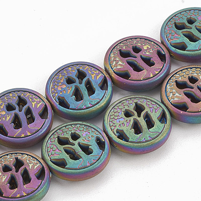 Electroplate Non-magnetic Synthetic Hematite Beads Strands G-N0322-04E-1