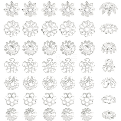 800Pcs 7 Styles Iron Bead Caps IFIN-PA0001-09S-1