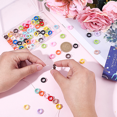 100Pcs Opaque Acrylic Bead Frame OACR-SC0002-96-1