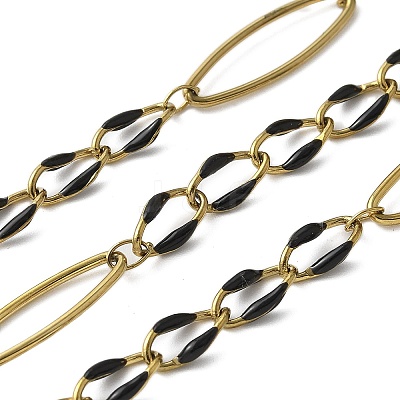 304 Stainless Steel Enamel Link Chains CHS-U003-01G-12-1