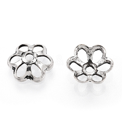 Tibetan Style 925 Sterling Silver Bead Caps STER-T007-70AS-1