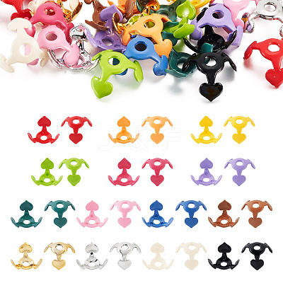 28Pcs 14 Colors Acrylic Flowers Beads Caps FIND-TA0005-11-1