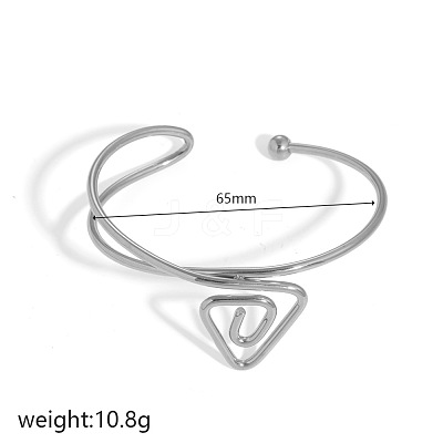 304 Stainless Steel Spiral Geometric Upper Arm Cuff Bangles for Women WG66983-06-1