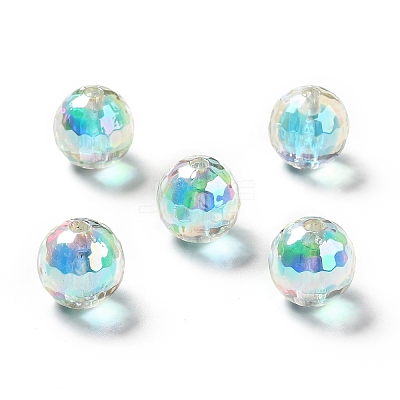 Two Tone UV Plating Rainbow Iridescent Acrylic Beads LS-TACR-D010-03B-02-1
