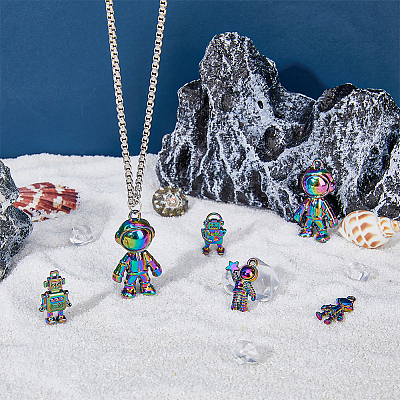 Rainbow Color Alloy Pendants FIND-HY0001-45-1