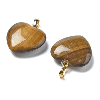 Natural Tiger Eye Pendants G-G956-B01-G-1