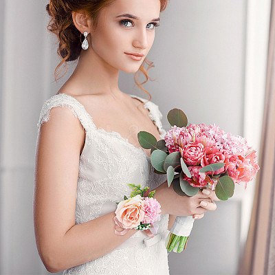 2PCS Silk Wrist Corsage AJEW-CP0001-51D-1