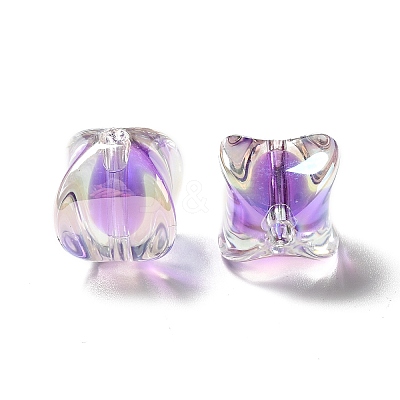 Two Tone UV Plating Rainbow Iridescent Acrylic Beads TACR-D010-04B-1