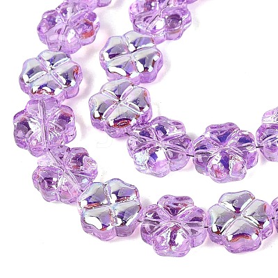 Baking Paint Electroplate Transparent Glass Beads Strands EGLA-Q136-04A-07-1