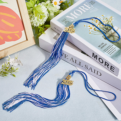Polyester Graduation Tassel Pendant Decorations AJEW-WH20020-078B-1
