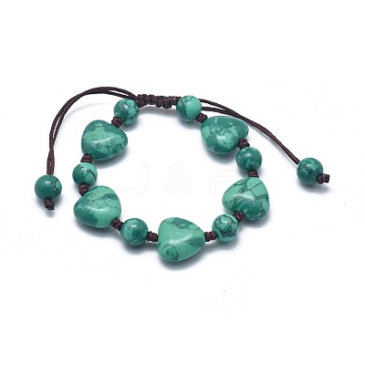 Synthetic Turquoise Braided Bead Bracelets BJEW-K212-D-1