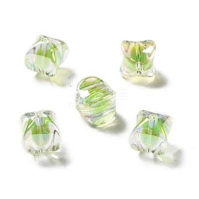 Two Tone UV Plating Rainbow Iridescent Acrylic Beads TACR-D010-04D-1