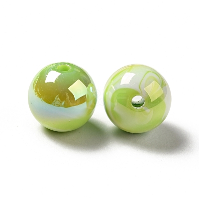 UV Plating Opaque Rainbow Iridescent Acrylic Beads MACR-D063-01A-01-1