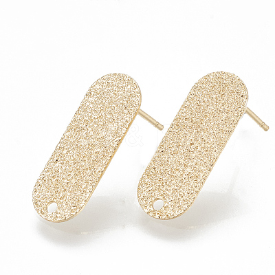 Brass Stud Earring Findings KK-Q750-066G-1