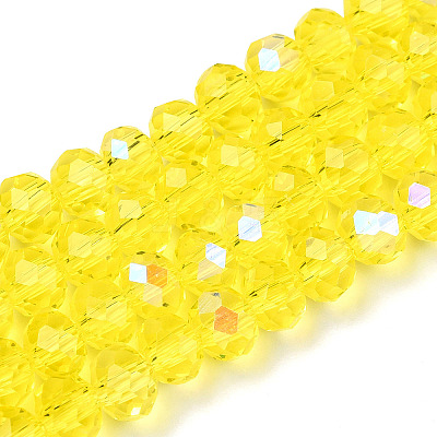 Electroplate Glass Beads Strands EGLA-A034-T6mm-L28-1