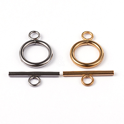 304 Stainless Steel Ring Toggle Clasps X-STAS-L176-12-1