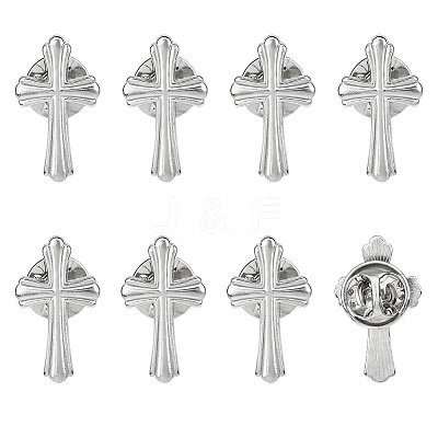 8Pcs Cross Alloy Lapel Pin Backs for Backpack Clothes JEWB-DC0001-31P-1