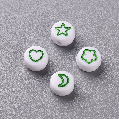 White Opaque Acrylic Beads MACR-N008-41C-1