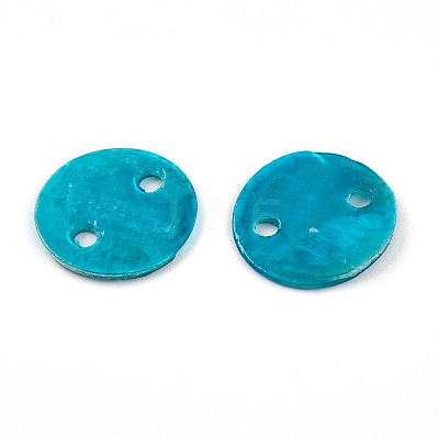 Spray Painted Natural Capiz Shell Connector Charms SSHEL-N039-03-1