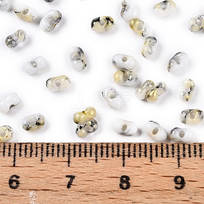 Two Tone Baking Paint Glass Seed Beads SEED-C003-01P-1