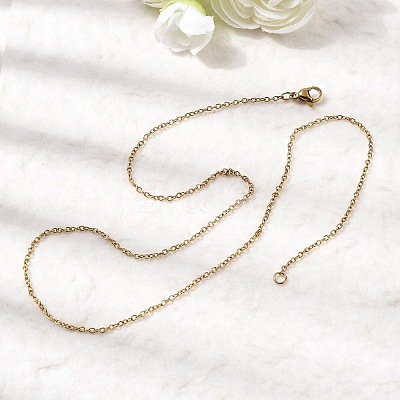 304 Stainless Steel Cable Chain Necklaces STAS-O053-11G-1