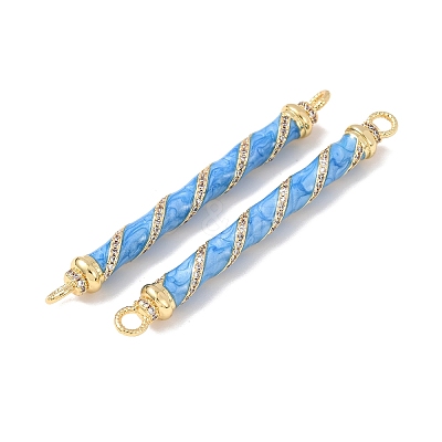 Brass Micro Pave Clear Cubic Zirconia Connector Charms KK-C143-50G-01-1