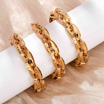 304 Stainless Steel Link Chain Necklaces for Women Men NJEW-F363-06G-1