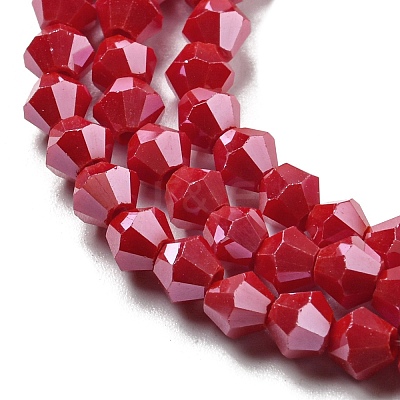 Opaque Solid Color Electroplate Glass Beads Strands GLAA-F029-P4mm-C02-1