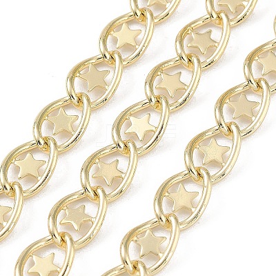 Rack Plating Brass Curb Chains CHC-F018-08G-01-1