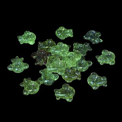 Airplane UV Plating Luminous Rainbow Iridescent Acrylic Beads LACR-R001-06A-1