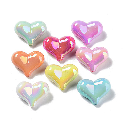 UV Plating Opaque Acrylic Beads X-OACR-Z013-43-1