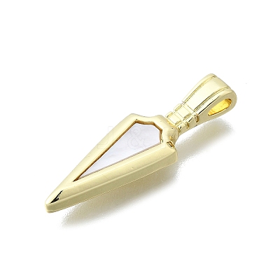Arrowhead Shape Brass Pendants KK-V010-13G-1