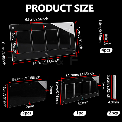 Acrylic and Iron Card Sleeve Display Stands ODIS-WH0100-06-1