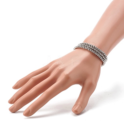 Non-Tarnish 304 Stainless Steel Stretch Bracelets Set for Men Women BJEW-JB06675-1