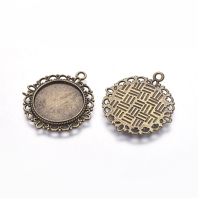 Zinc Alloy Pendant Settings for Cabochon & Rhinestone X-PALLOY-A15290-AB-FF-1