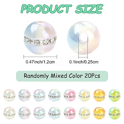 20Pcs Resin Imitation Cat Eye Beads RESI-YW0006-08-1