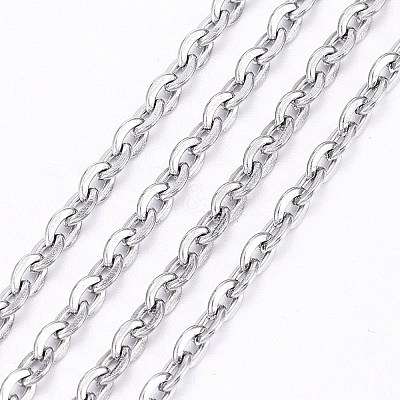 Tarnish Resistant 304 Stainless Steel Cable Chains CHS-K002-02-3mm-1
