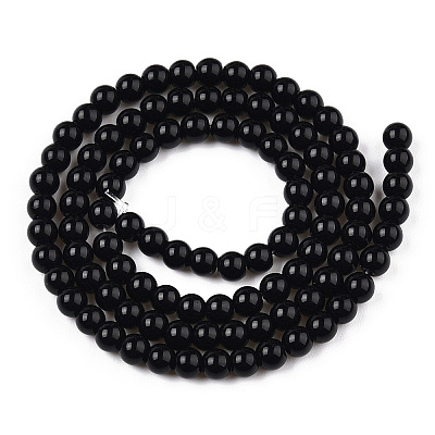 Opaque Solid Color Glass Beads Strands GLAA-T032-P10mm-01-1
