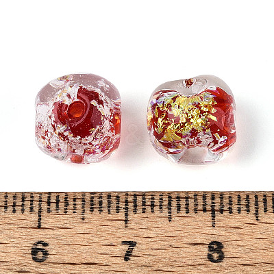 Handmade Foil Lampwork Beads Strands FOIL-T008-04F-1